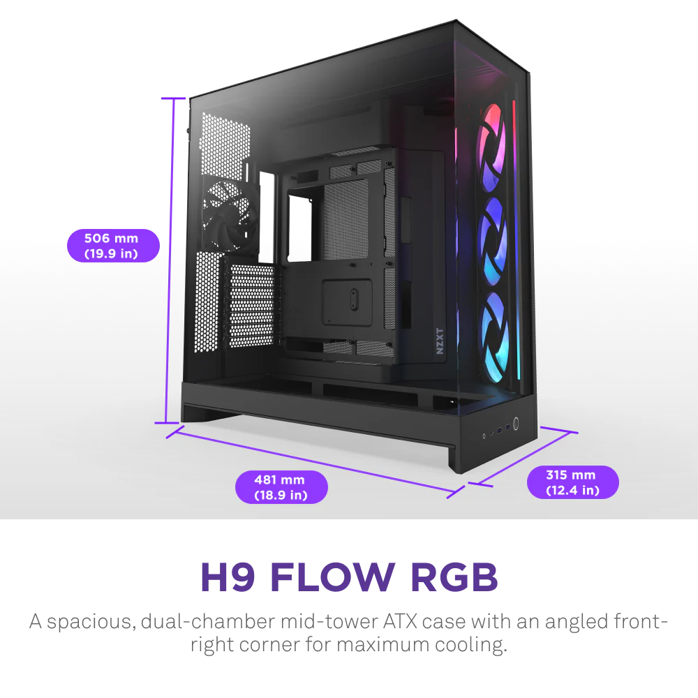 Корпус без блока питания NZXT H9 Flow RGB CM-H92FB-R1